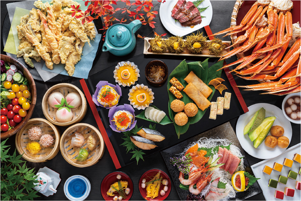 彩り豊かでボリューム満点の食べ放題ブッフェ